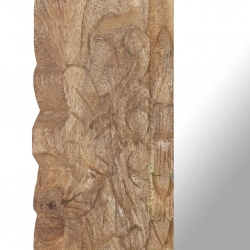 Lustro w ramie z litego drewna mango, 50 x 50 cm