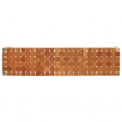 Ławka, 150 cm, brązowa skóra naturalna i lite drewno mango