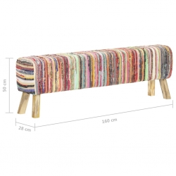 Ławka, 160 cm, obita kolorową tkaniną chindi