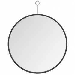 Lustro ścienne z zawieszką, czarne, 50 cm