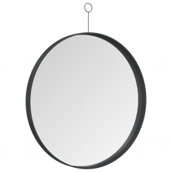 Lustro ścienne z zawieszką, czarne, 50 cm