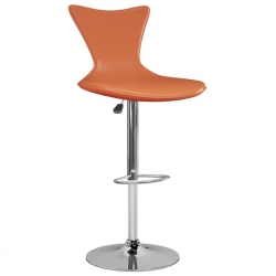 Stołki barowe, 2 szt., pomarańczowe, sztuczna skóra