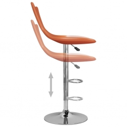 Stołki barowe, 2 szt., pomarańczowe, sztuczna skóra