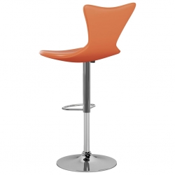 Stołki barowe, 2 szt., pomarańczowe, sztuczna skóra