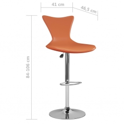Stołki barowe, 2 szt., pomarańczowe, sztuczna skóra