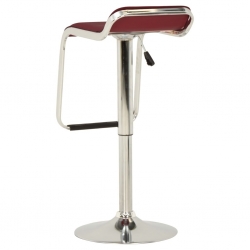 Stołki barowe, 2 szt., bordowa tkanina i gięte drewno