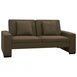 Rozkładana sofa, brązowa, sztuczna skóra