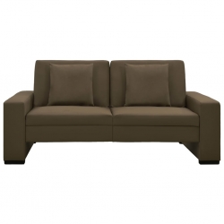 Rozkładana sofa, brązowa, sztuczna skóra