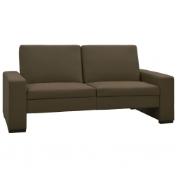 Rozkładana sofa, brązowa, sztuczna skóra