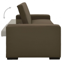 Rozkładana sofa, brązowa, sztuczna skóra