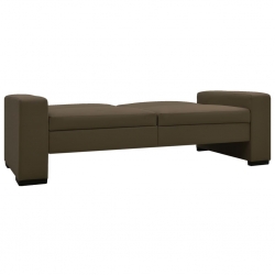 Rozkładana sofa, brązowa, sztuczna skóra