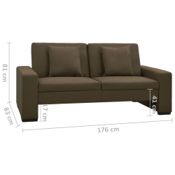 Rozkładana sofa, brązowa, sztuczna skóra