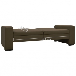 Rozkładana sofa, brązowa, sztuczna skóra