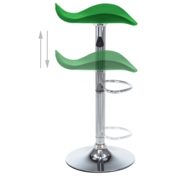 Stołki barowe, 2 szt., zielone, sztuczna skóra