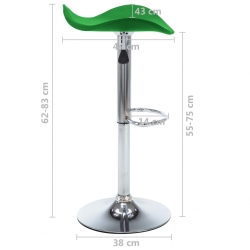 Stołki barowe, 2 szt., zielone, sztuczna skóra
