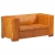 2-osobowa sofa, jasnobrązowa, skóra naturalna
