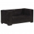 Sofa 2-osobowa, czarna, skóra naturalna