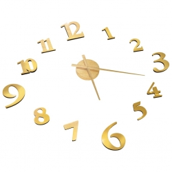 Zegar ścienny 3D, nowoczesny design, złoty, 100 cm, XXL