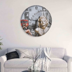Zegar ścienny w stylu vintage Marilyn Monroe, 60 cm