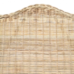 Fotel z poduszką, naturalny rattan i len