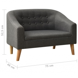 Sofa dla dziecka, szara, obita tkaniną