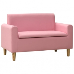2-osobowa sofa dziecięca, różowa, sztuczna skóra