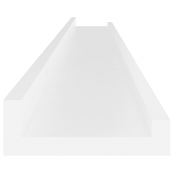 Półki ścienne, 2 szt., białe, 100x9x3 cm