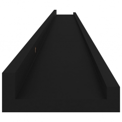 Półki ścienne, 2 szt., czarne, 115x9x3 cm