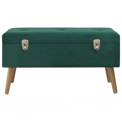 Ławka ze schowkiem, 80 cm, zielona, aksamitna