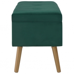 Ławka ze schowkiem, 80 cm, zielona, aksamitna
