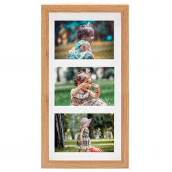 Ramki 3D na 3 zdjęcia 10x15 cm, 5 szt., kolor dębu, 18x35 cm