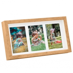 Ramki 3D na 3 zdjęcia 10x15 cm, 5 szt., kolor dębu, 18x35 cm