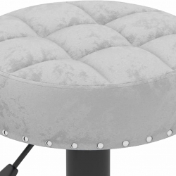 Stołki barowe, 2 szt., szare, obite aksamitem