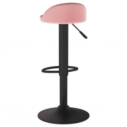 Krzesła barowe, 2 szt., różowe, obite aksamitem