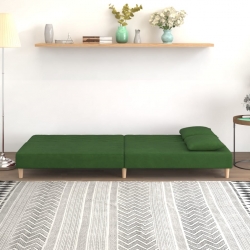 2-osobowa kanapa, 2 poduszki, ciemnozielona, aksamitna