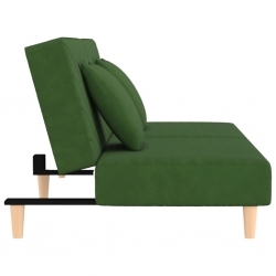 2-osobowa kanapa, 2 poduszki, ciemnozielona, aksamitna