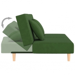 2-osobowa kanapa, 2 poduszki, ciemnozielona, aksamitna