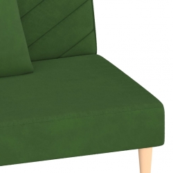 2-osobowa kanapa, 2 poduszki, ciemnozielona, aksamitna