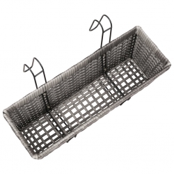 Podwyższone donice balkonowe, 2 szt., 50 cm, szare, polirattan