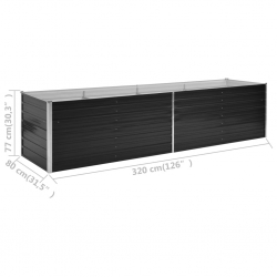 Podwyższona donica, antracyt, 320x80x77 cm, galwanizowana stal