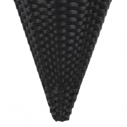 Wiszące koszyki na kwiaty, 2 szt., rattan PE, czarne