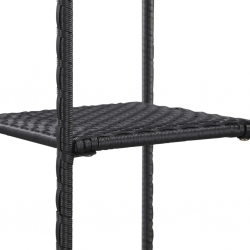 Regał, czarny, 30x30x120 cm, polirattan