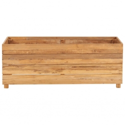Podwyższona donica 100x40x38 cm drewno tekowe z odzysku i stal