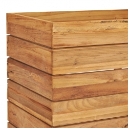 Podwyższona donica 100x40x55 cm, drewno tekowe z odzysku i stal