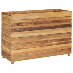 Podwyższona donica 100x40x72 cm, drewno tekowe z odzysku i stal