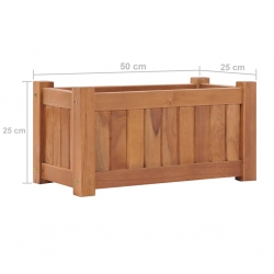 Podwyższona donica 50x25x25 cm, lite drewno tekowe