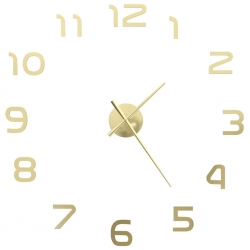 Zegar ścienny 3D, nowoczesny design, 100 cm, XXL, złoty