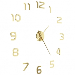 Zegar ścienny 3D, nowoczesny design, 100 cm, XXL, złoty
