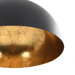 Lampy sufitowe, 2 szt., czarno-złote, półkoliste, E27