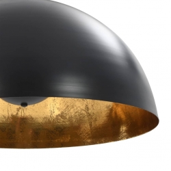 Lampy sufitowe, 2 szt., czarno-złote, półkoliste, 50 cm, E27